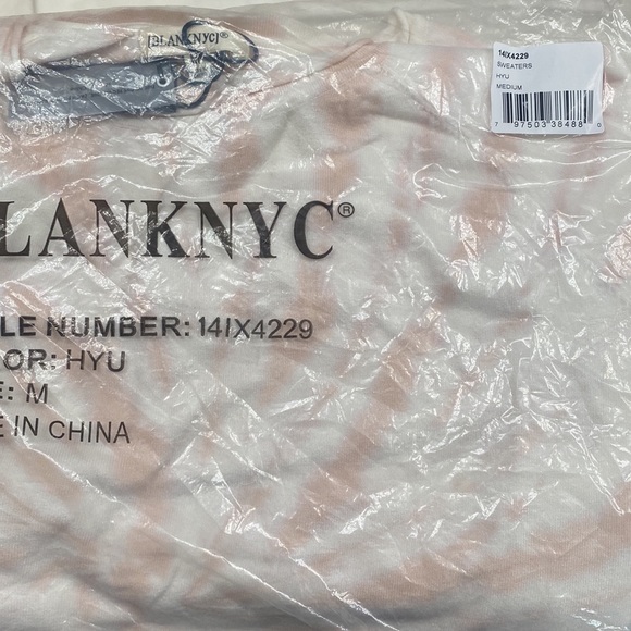 (A54) BLANK NYC Peach & White Tie Dye Long Sleeve Sweater, Size Medium, NWT $98 - Picture 9 of 12